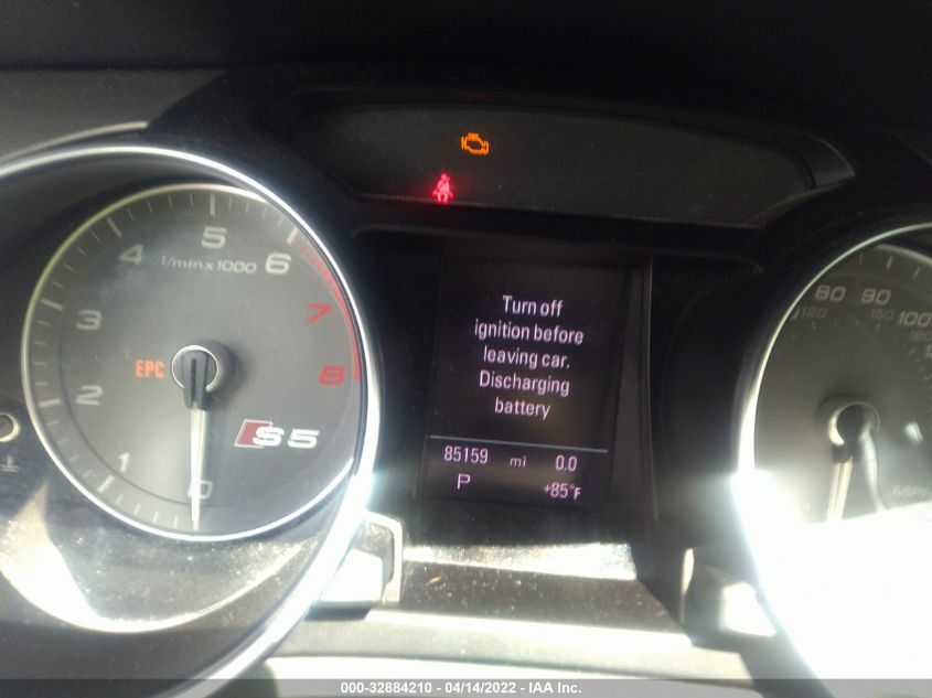 2013 AUDI S5 PREMIUM PLUS WAUCGAFR0DA044470