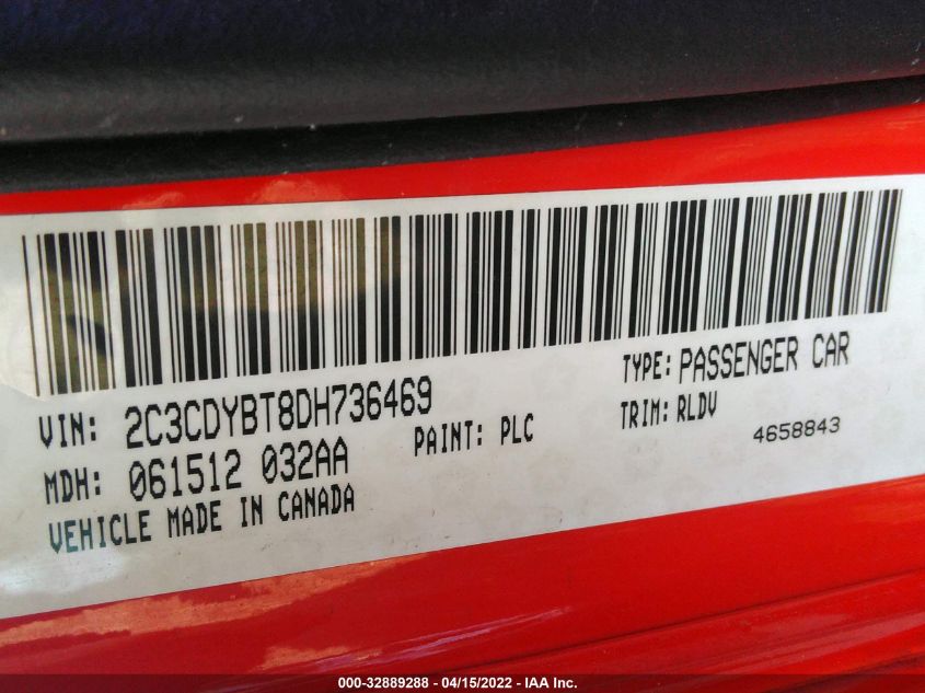2013 DODGE CHALLENGER R/T PLUS 2C3CDYBT8DH736469