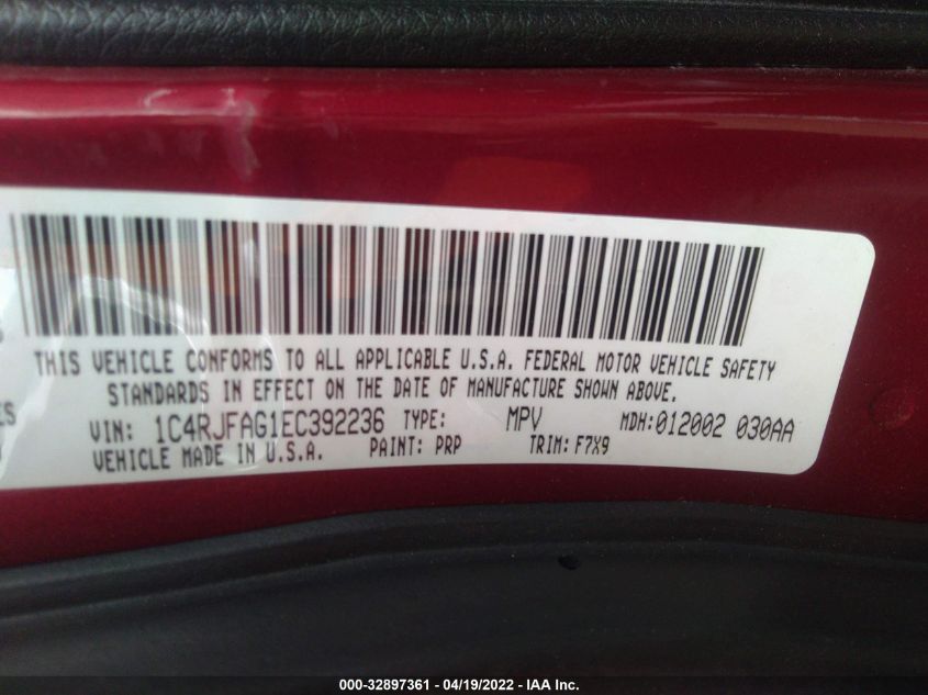 2014 JEEP GRAND CHEROKEE LAREDO 1C4RJFAG1EC392236