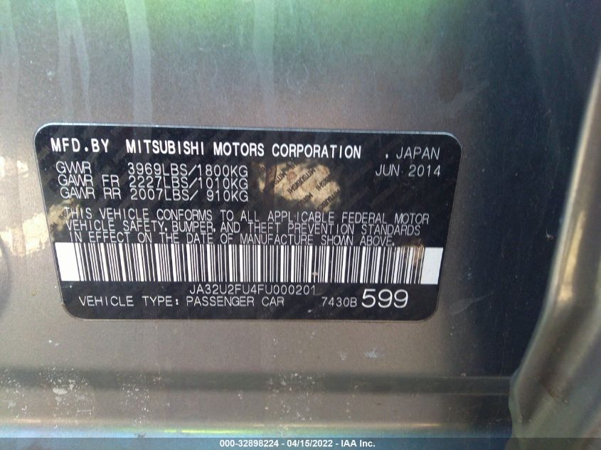2015 MITSUBISHI LANCER ES JA32U2FU4FU000201