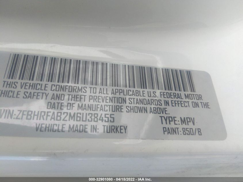 2021 RAM PROMASTER CITY TRADESMAN ZFBHRFAB2M6U38455