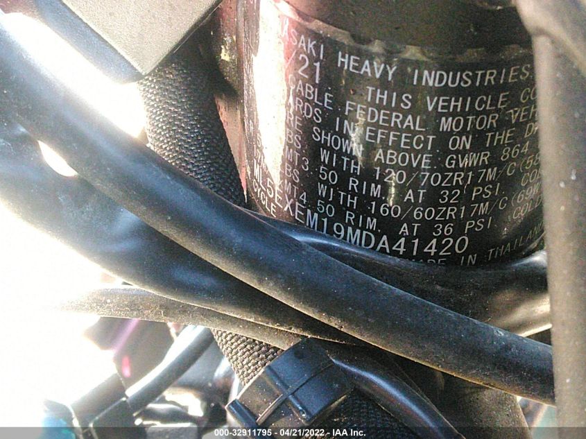 2021 KAWASAKI EX650 M ML5EXEM19MDA41420