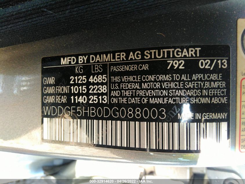 2013 MERCEDES-BENZ C-CLASS C 350 SPORT WDDGF5HB0DG088003