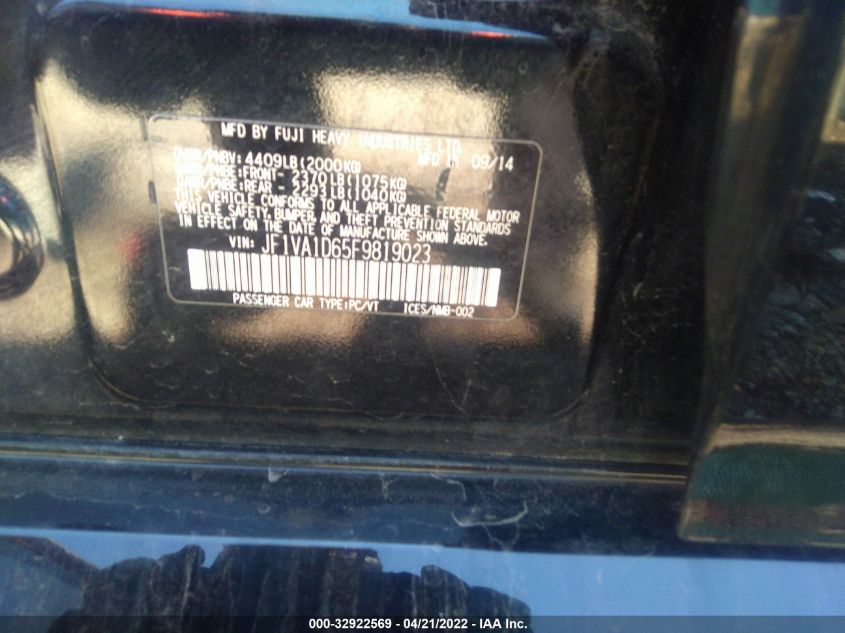 2015 SUBARU WRX PREMIUM JF1VA1D65F9819023