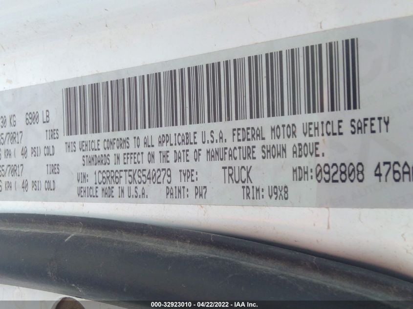 2019 RAM 1500 CLASSIC TRADESMAN 1C6RR6FT5KS540279