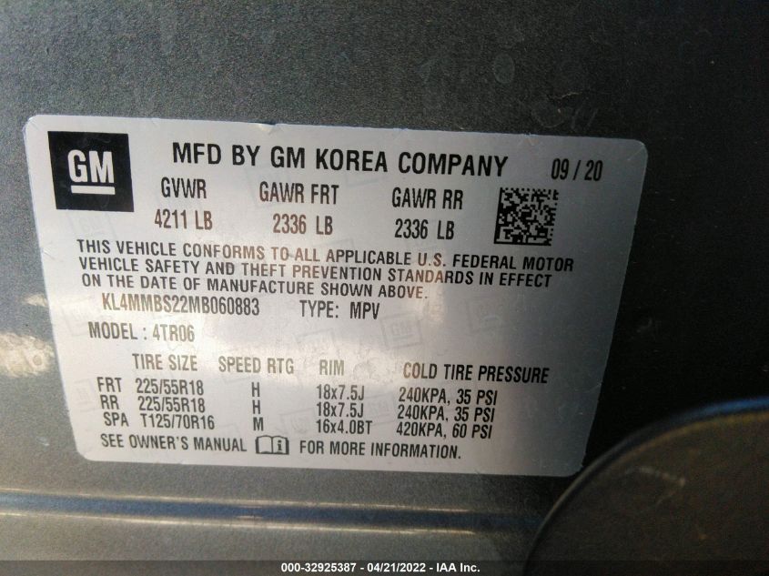 2021 BUICK ENCORE GX PREFERRED KL4MMBS22MB060883