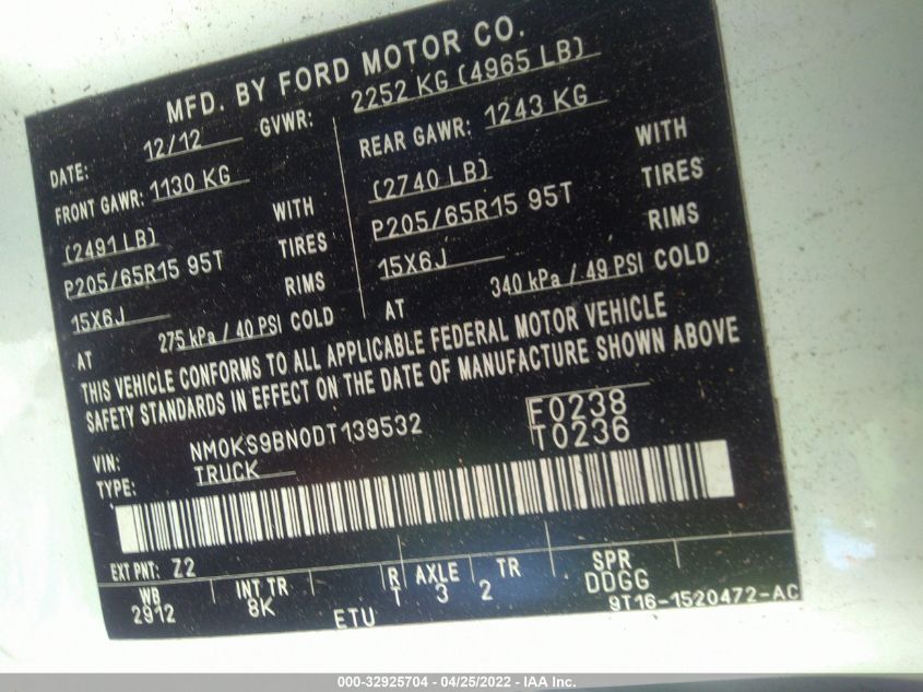 2013 FORD TRANSIT CONNECT WAGON XLT NM0KS9BN0DT139532