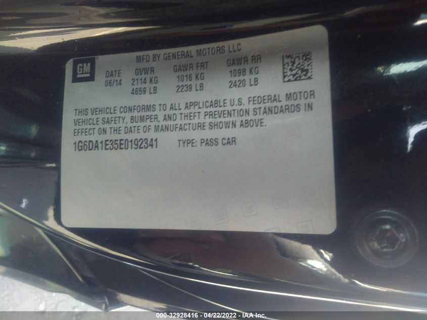2014 CADILLAC CTS COUPE 1G6DA1E35E0192341