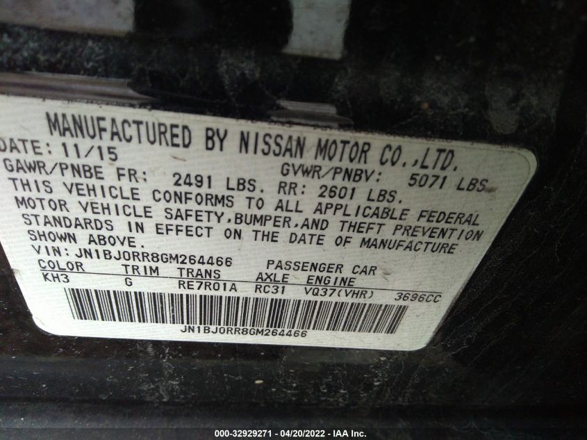 2016 INFINITI QX50 JN1BJ0RR8GM264466