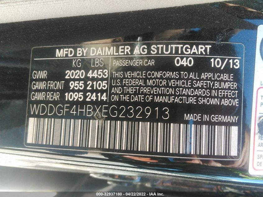 2014 MERCEDES-BENZ C-CLASS C 250 LUXURY WDDGF4HBXEG232913