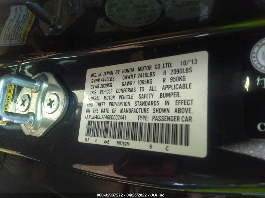 2014 ACURA TSX JH4CU2F40EC002441