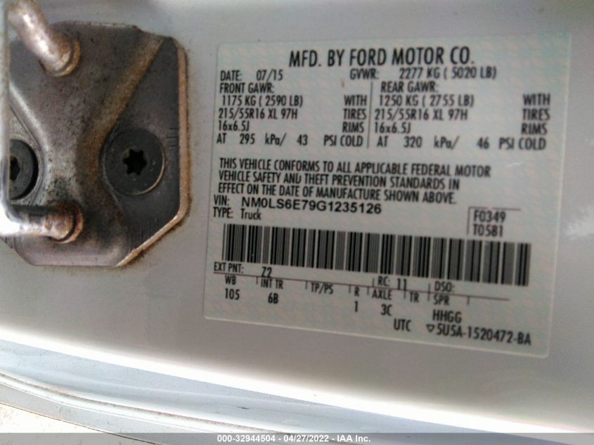 2016 FORD TRANSIT CONNECT XL NM0LS6E79G1235126