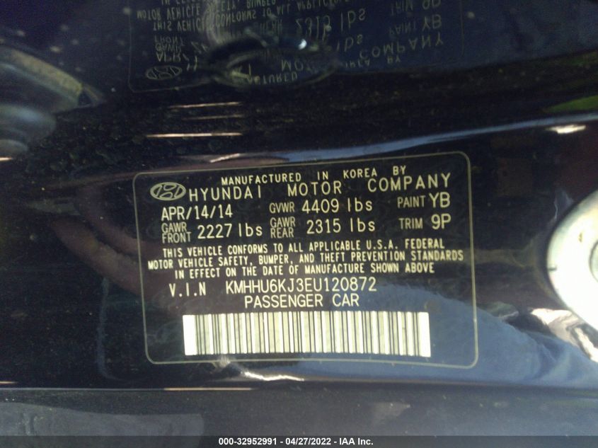 2014 HYUNDAI GENESIS COUPE 3.8 ULTIMATE KMHHU6KJ3EU120872