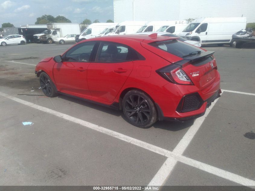 2019 HONDA CIVIC HATCHBACK SPORT SHHFK7H49KU220955
