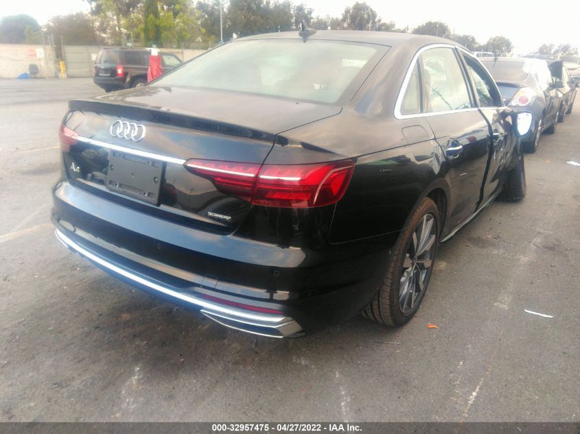 2021 AUDI A4 SEDAN PREMIUM WAUABAF44MN012589