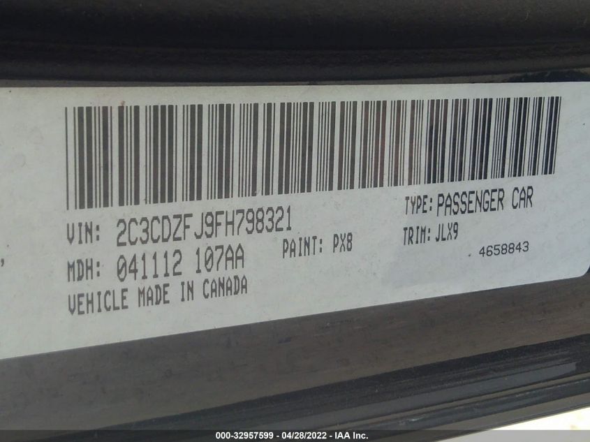 2015 DODGE CHALLENGER R/T SCAT PACK 2C3CDZFJ9FH798321