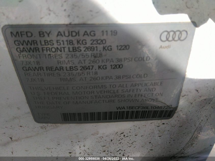 2020 AUDI Q3 PREMIUM PLUS WA1BECF36L1046728