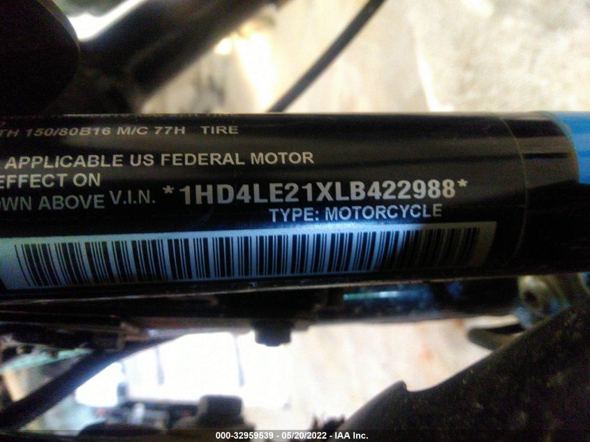 2020 HARLEY-DAVIDSON XL883 N 1HD4LE21XLB422988