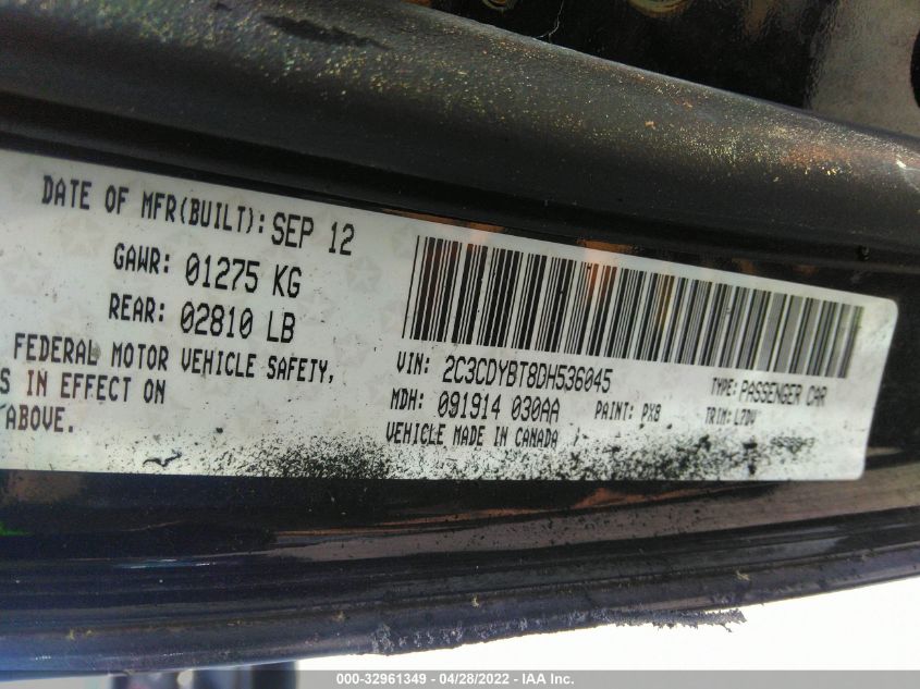 2013 DODGE CHALLENGER R/T 2C3CDYBT8DH536045