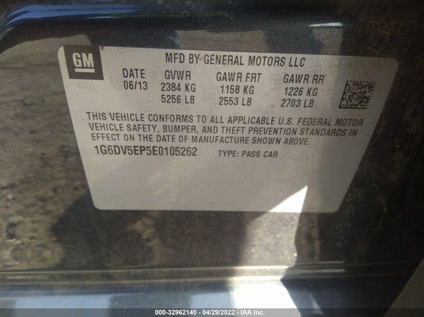 2014 CADILLAC CTS-V SEDAN 1G6DV5EP5E0105262