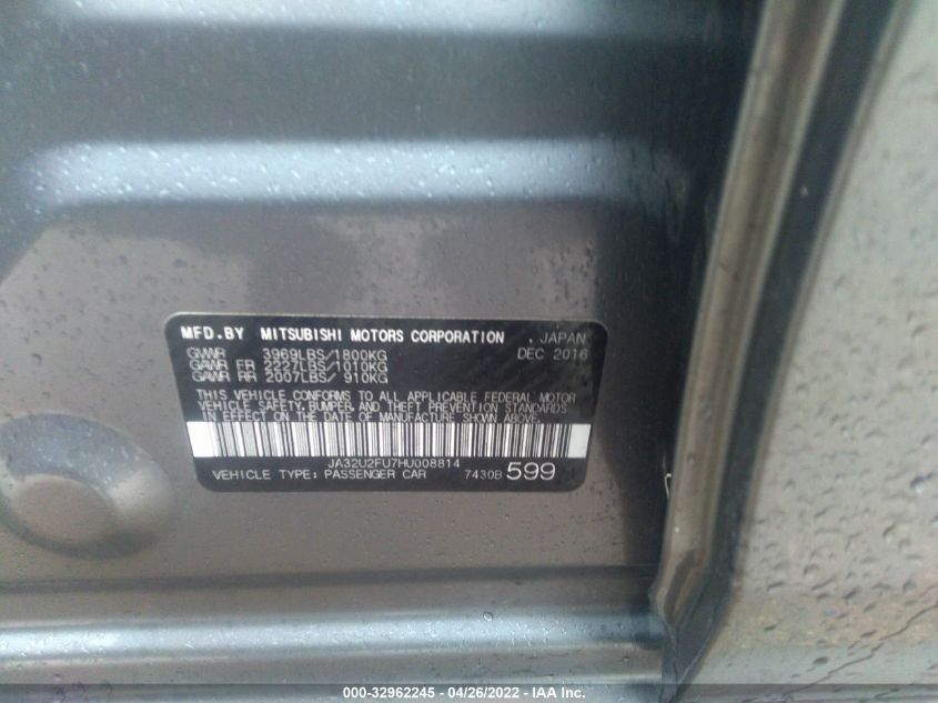 2017 MITSUBISHI LANCER ES JA32U2FU7HU008814