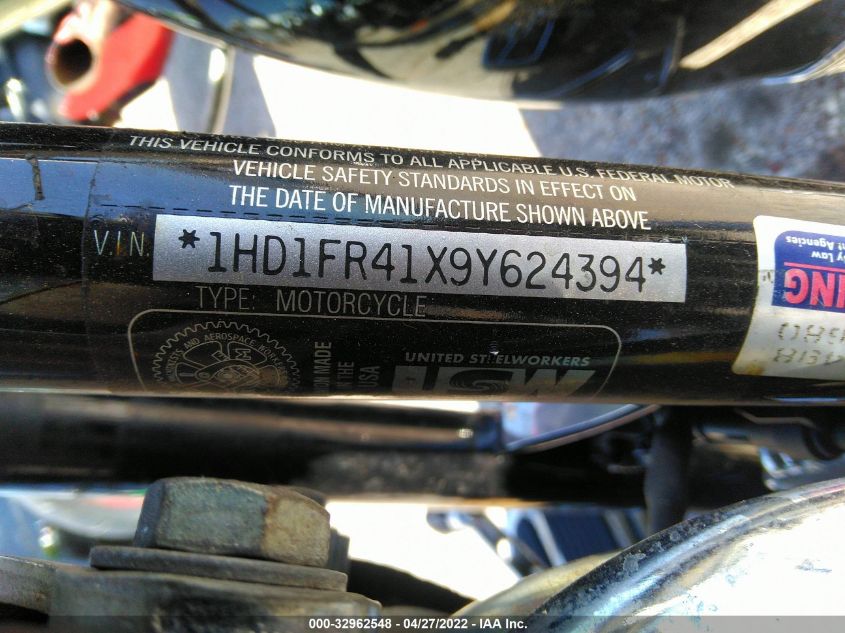 2009 HARLEY-DAVIDSON FLHRC 1HD1FR41X9Y624394
