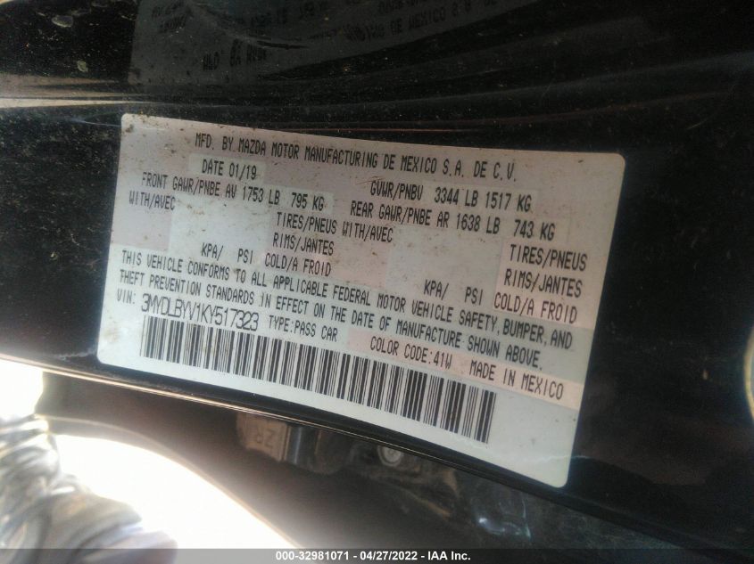 2019 TOYOTA YARIS SEDAN L/LE/XLE 3MYDLBYV1KY517323