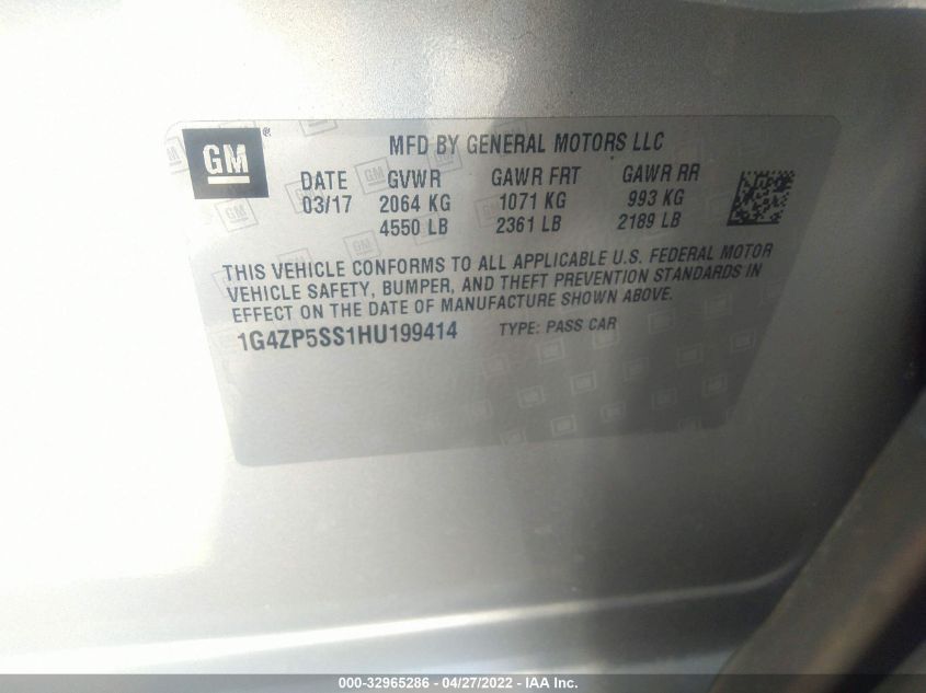2017 BUICK LACROSSE ESSENCE 1G4ZP5SS1HU199414