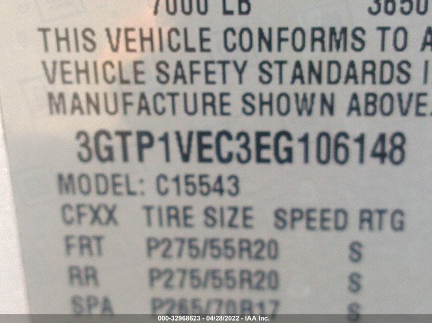 2014 GMC SIERRA 1500 SLT 3GTP1VEC3EG106148