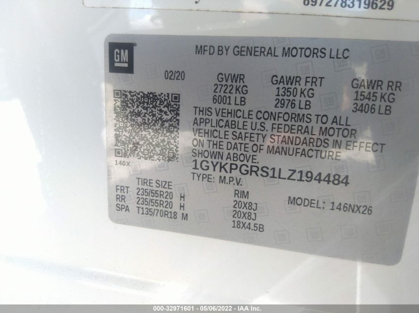 2020 CADILLAC XT6 AWD SPORT 1GYKPGRS1LZ194484