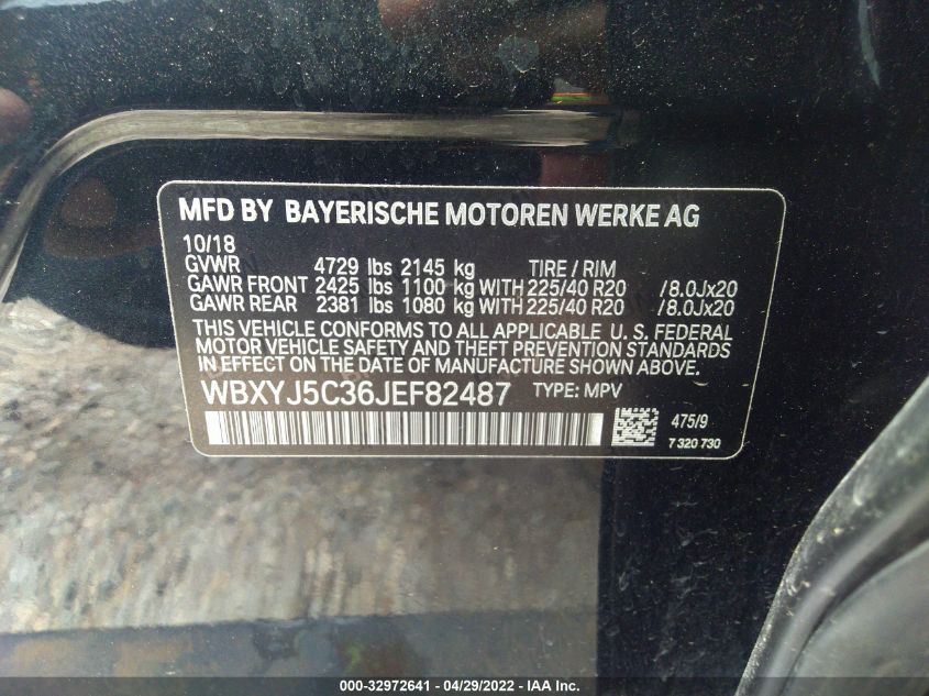 2018 BMW X2 XDRIVE28I WBXYJ5C36JEF82487