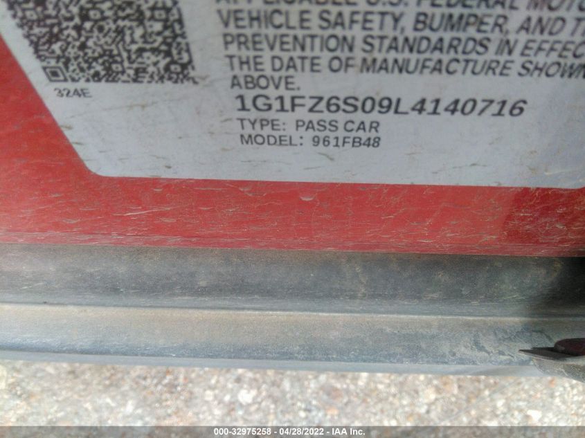 2020 CHEVROLET BOLT EV PREMIER 1G1FZ6S09L4140716