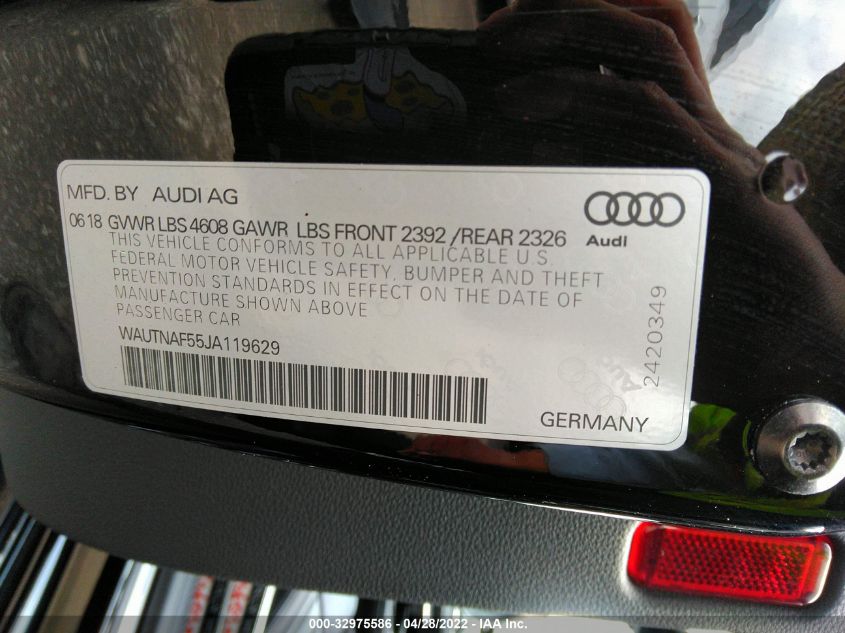 2018 AUDI A5 COUPE PREMIUM PLUS WAUTNAF55JA119629