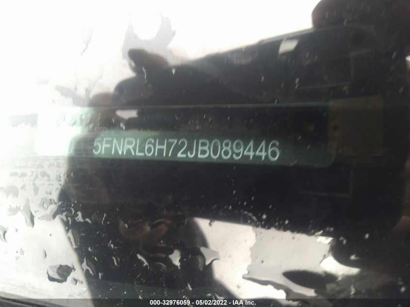 2018 HONDA ODYSSEY EX-L 5FNRL6H72JB089446