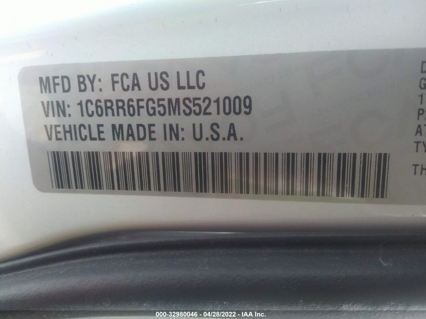 2021 RAM 1500 CLASSIC TRADESMAN 1C6RR6FG5MS521009