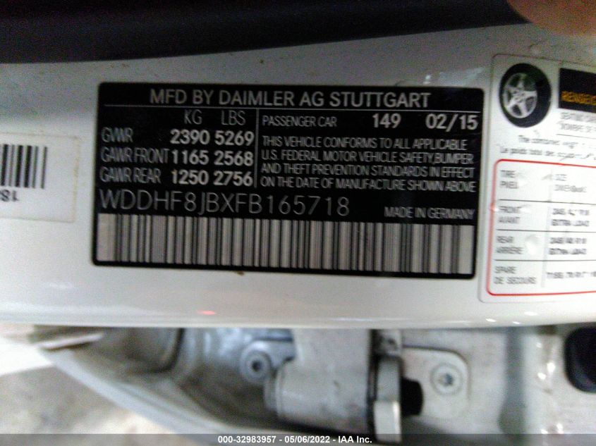 2015 MERCEDES-BENZ E-CLASS E 350 WDDHF8JBXFB165718