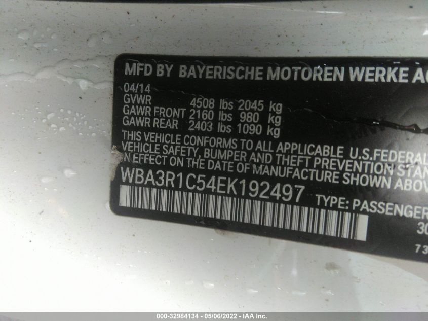 2014 BMW 4 SERIES 435I WBA3R1C54EK192497