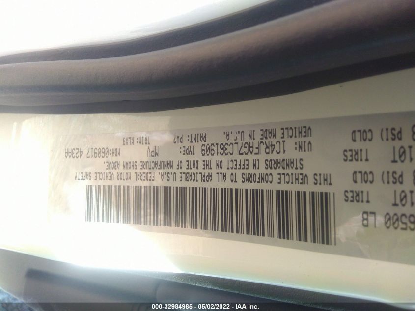 2020 JEEP GRAND CHEROKEE NORTH 1C4RJFAG7LC361909