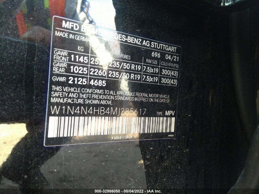 2021 MERCEDES-BENZ GLA GLA 250 W1N4N4HB4MJ285617