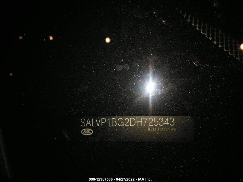 2013 LAND ROVER RANGE ROVER EVOQUE PURE PLUS 00LVP1BG2DH725343