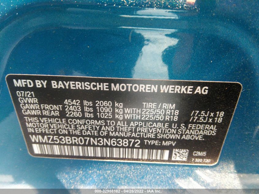 2022 MINI COUNTRYMAN COOPER S WMZ53BR07N3N63872
