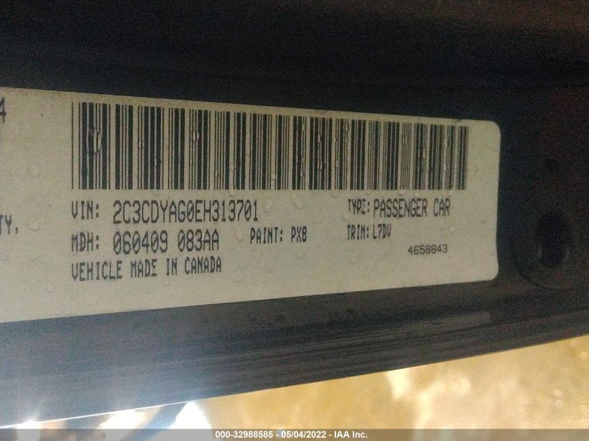 2014 DODGE CHALLENGER SXT 2C3CDYAG0EH313701