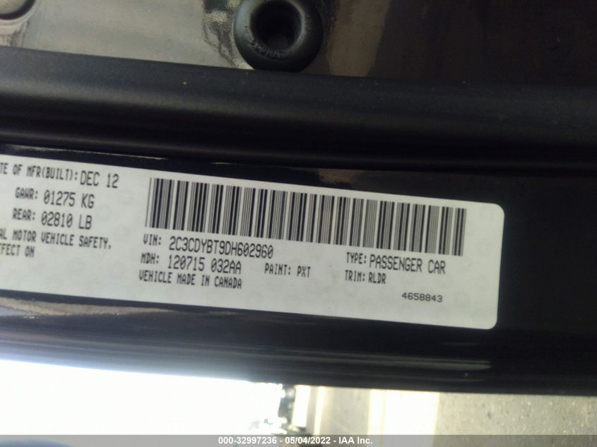2013 DODGE CHALLENGER R/T CLASSIC 2C3CDYBT9DH602960
