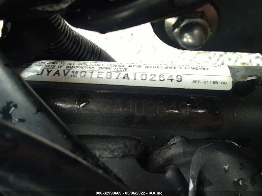 2007 YAMAHA XVS650 JYAVM01E87A102649