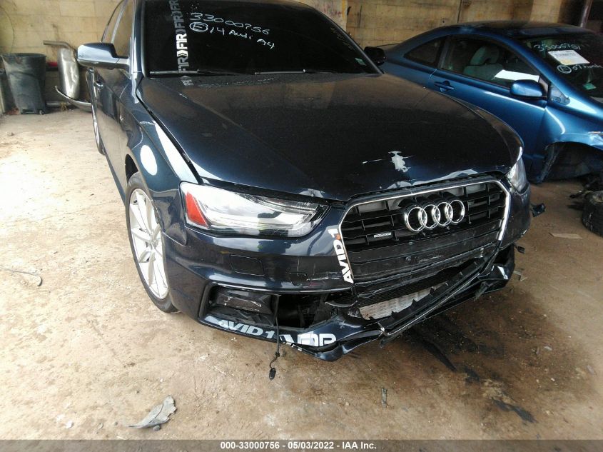 2014 AUDI A4 PREMIUM PLUS WAUHFAFL5EN000737