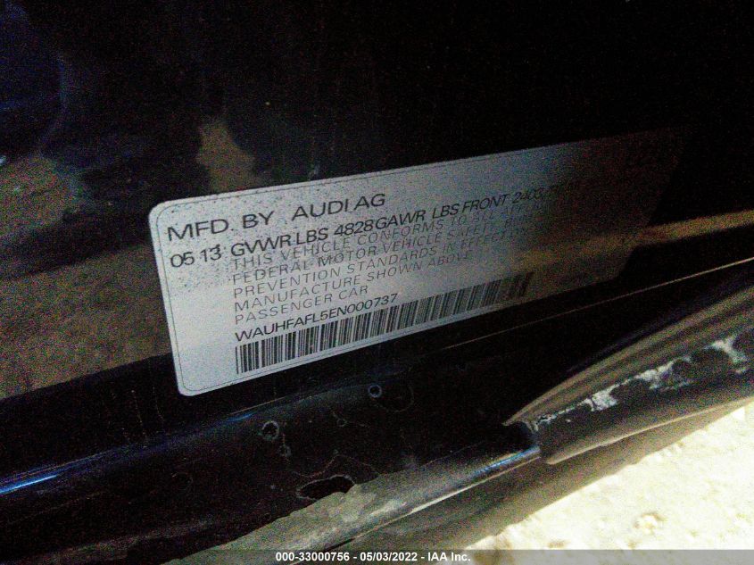 2014 AUDI A4 PREMIUM PLUS WAUHFAFL5EN000737