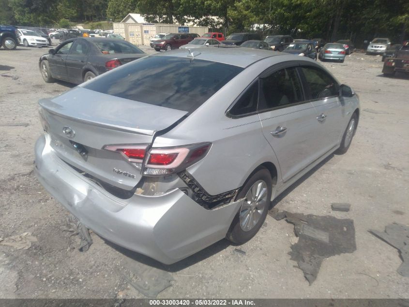 2017 HYUNDAI SONATA HYBRID SE KMHE24L14HA044497