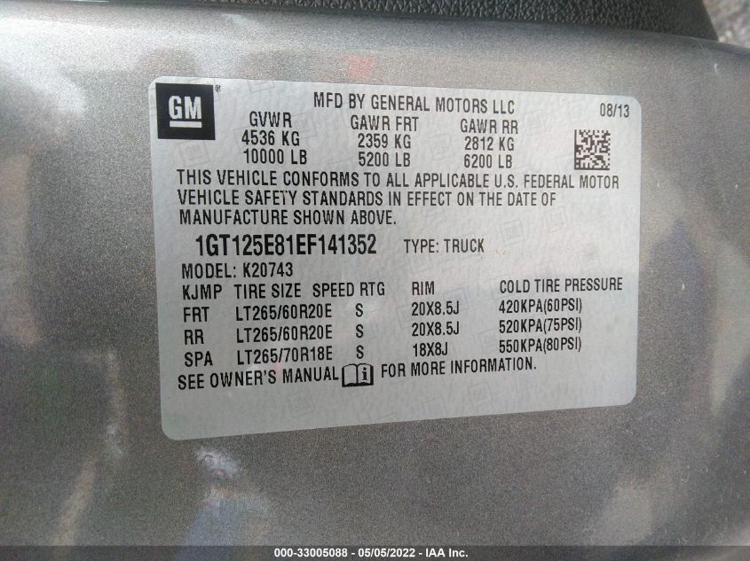 2014 GMC SIERRA 2500HD DENALI 1GT125E81EF141352