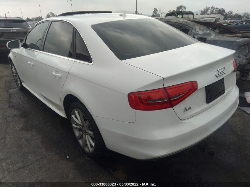 2014 AUDI A4 PREMIUM WAUAFAFLXEA085549