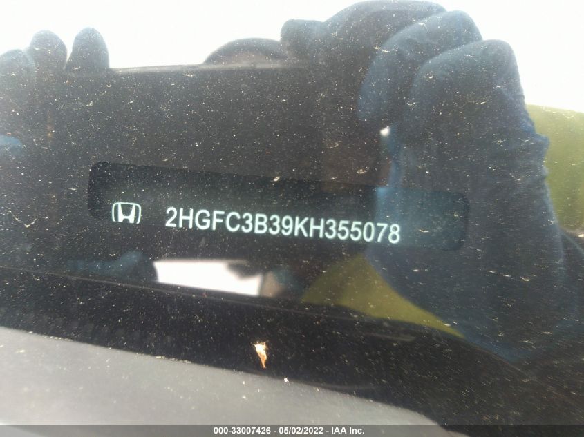 2019 HONDA CIVIC COUPE EX 2HGFC3B39KH355078